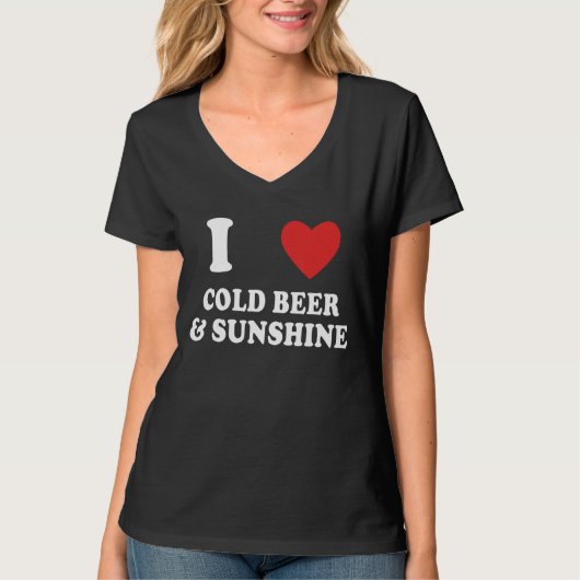 Ik hou van zonneschijn en koude bier t-shirt (Voorkant)