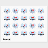 Ik hou van Zoom Ronde Sticker (Vel)
