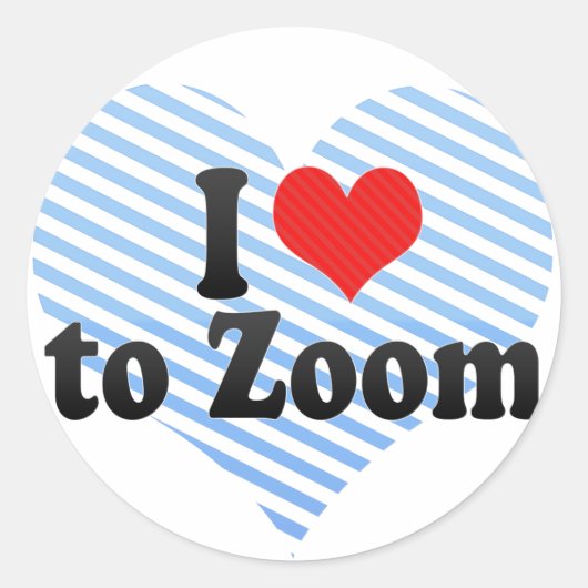 Ik hou van Zoom Ronde Sticker (Voorkant)