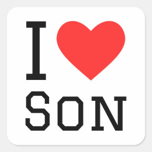 Ik hou van zoon vierkante sticker