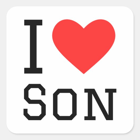Ik hou van zoon vierkante sticker (Voorkant)