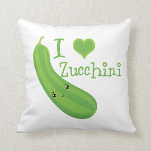 Ik hou van Zucchini glimlachend Kawaii Zucchini Kussen
