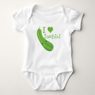Ik hou van Zucchini glimlachend Kawaii Zucchini Romper
