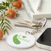 Ik hou van Zucchini glimlachend Kawaii Zucchini Sleutelhanger (Voorkant Rechts)