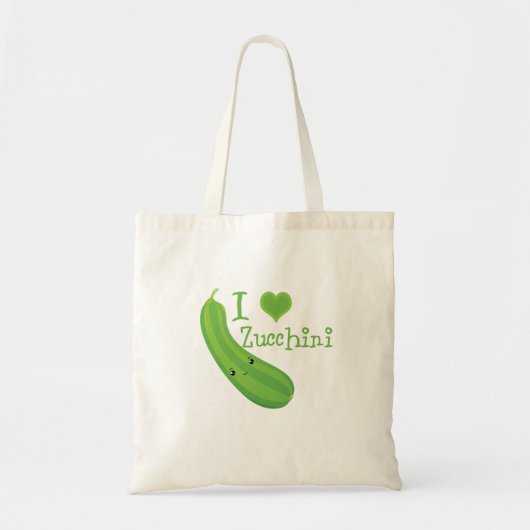 Ik hou van Zucchini glimlachend Kawaii Zucchini Tote Bag (Voorkant)