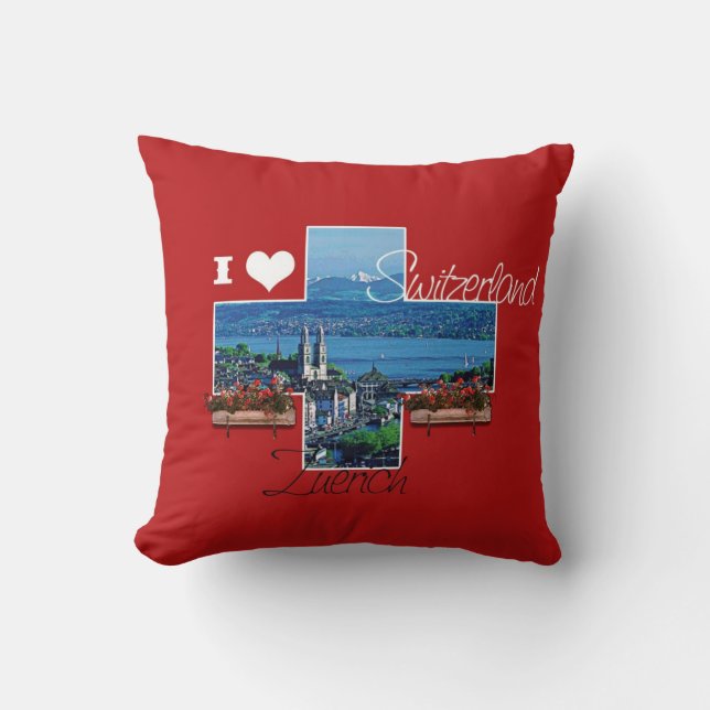 Ik hou van Zuerich, Zwitserland - Pillow Kussen (Voorkant)