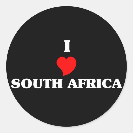 Ik hou van Zuid-Afrika Ronde Sticker (Voorkant)