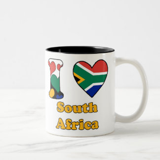 Ik hou van Zuid-Afrika Tweekleurige Koffiemok