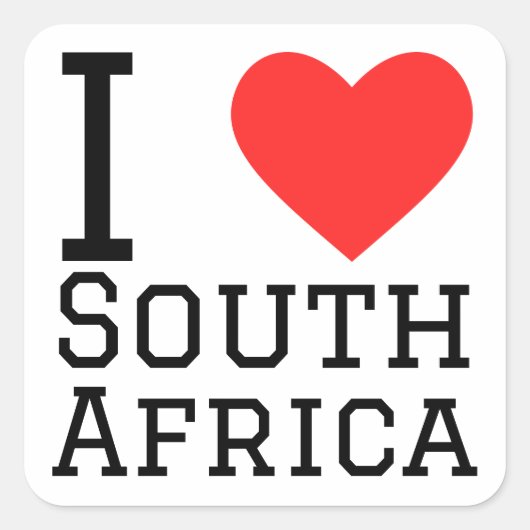 Ik hou van Zuid-Afrika Vierkante Sticker (Voorkant)