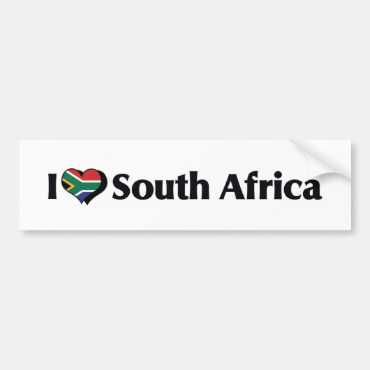 Ik hou van Zuid-Afrika Vlag Bumpersticker (Voorkant)
