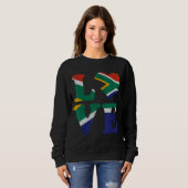 Ik hou van Zuid-Afrika Vlag Hart Zuid-Afrika Trui (Voorkant volledig)