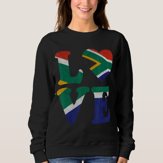 Ik hou van Zuid-Afrika Vlag Hart Zuid-Afrika Trui (Voorkant)
