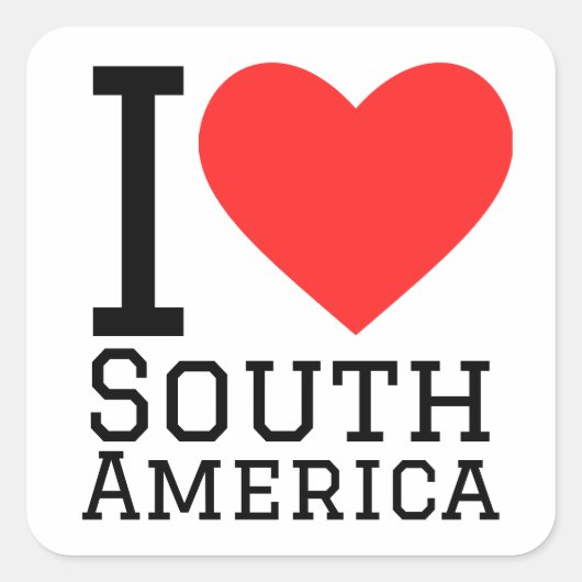 Ik hou van Zuid-Amerika Vierkante Sticker (Voorkant)