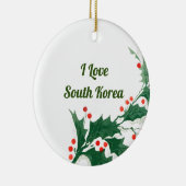 Ik hou van Zuid-Korea kerstversiering Keramisch Ornament (Rechts)