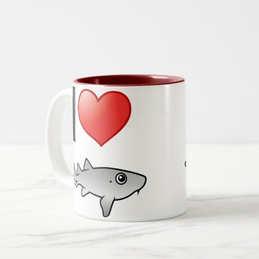 Ik hou van zuster Sharks Tweekleurige Koffiemok (Voorkant links)