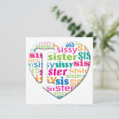 Ik hou van zuster, zis, sissy - kaart (Staand voorkant)