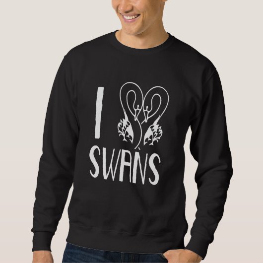 Ik hou van zwanen watervogel dier zwaan trui (Voorkant)