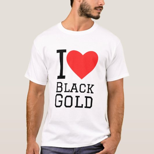 Ik hou van zwart goud t-shirt (Voorkant)