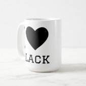 Ik hou van zwart koffiemok (Voorkant links)