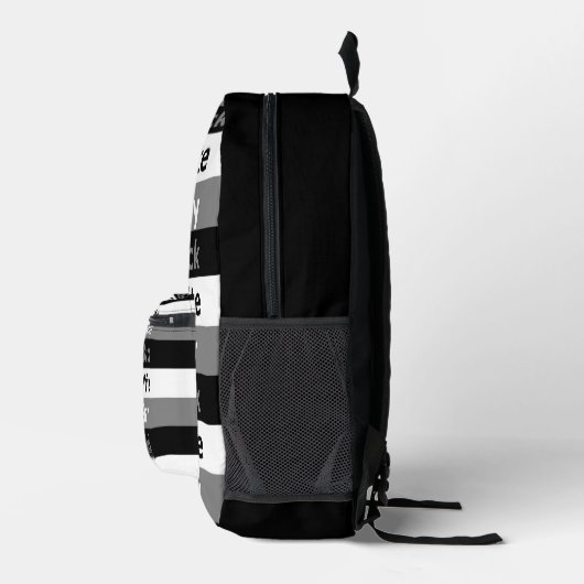 Ik hou van zwart wit en grijs kleur gestreept ontw bedrukte rugzak (Rechts)