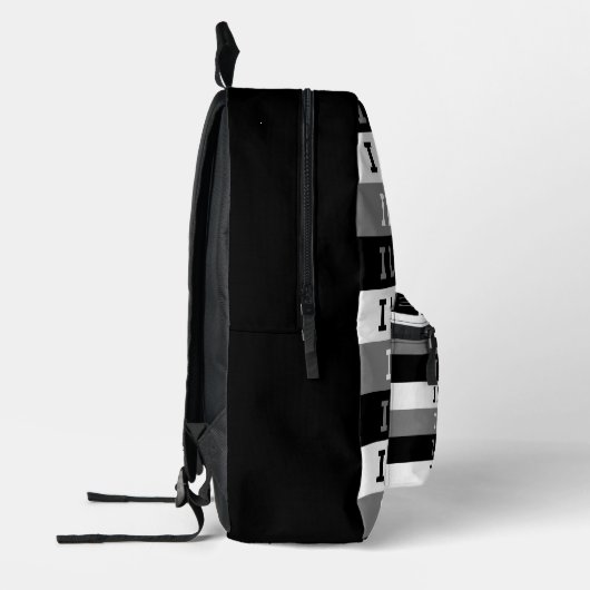 Ik hou van zwart wit en grijs kleur gestreept ontw bedrukte rugzak (Links)