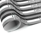 Ik hou van zwart wit en grijs kleur gestreept ontw cadeaupapier (Rol Hoek)