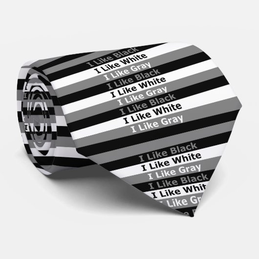 Ik hou van zwart wit en grijs kleur gestreept ontw stropdas (Opgerold)