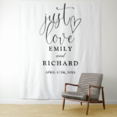 Ik hou van zwart-wit trouwfoto achtergrond wandkleed (In situ)