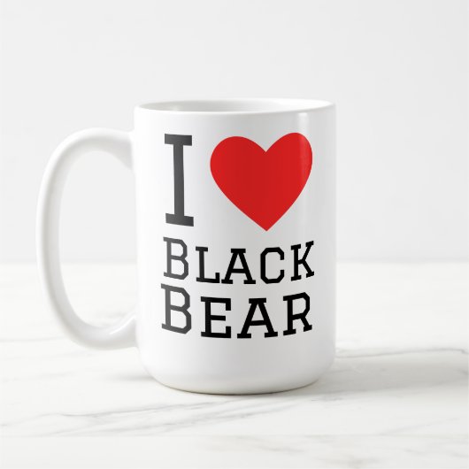 Ik hou van zwarte beer koffiemok (Links)