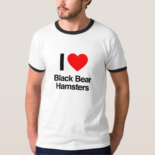 ik hou van zwarte beren hamsters t-shirt (Voorkant)