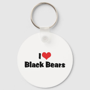 Ik hou van zwarte beren met hart sleutelhanger