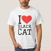 Ik hou van zwarte kat t-shirt (Voorkant)