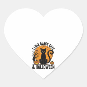 Ik hou van zwarte katten Halloween vintage shirt o Hart Sticker