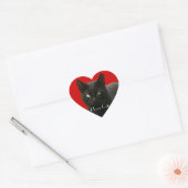 Ik hou van zwarte katten hart sticker (Envelop)