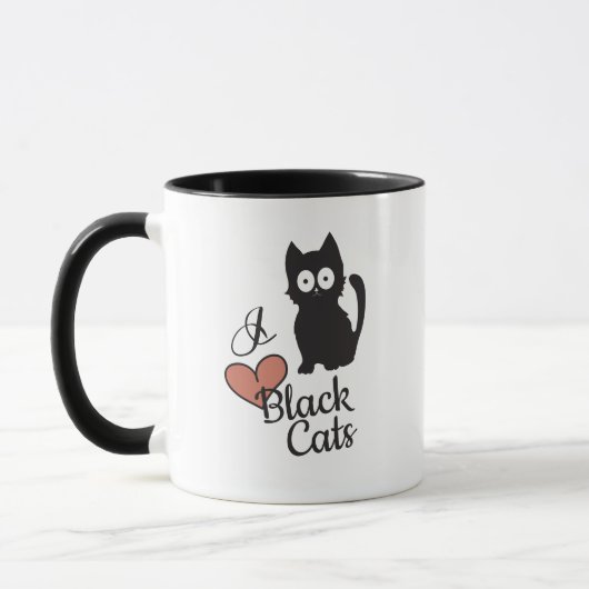 Ik hou van zwarte katten mok (Links)