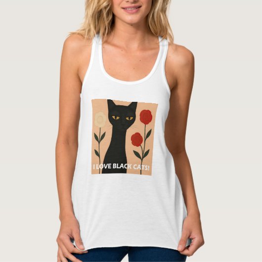 IK HOU VAN ZWARTE KATTEN! TANKTOP (Voorkant)