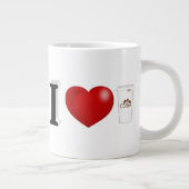 Ik hou van zwarte koffie grote koffiekop (Rechts)