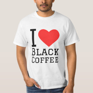 Ik hou van zwarte koffie t-shirt
