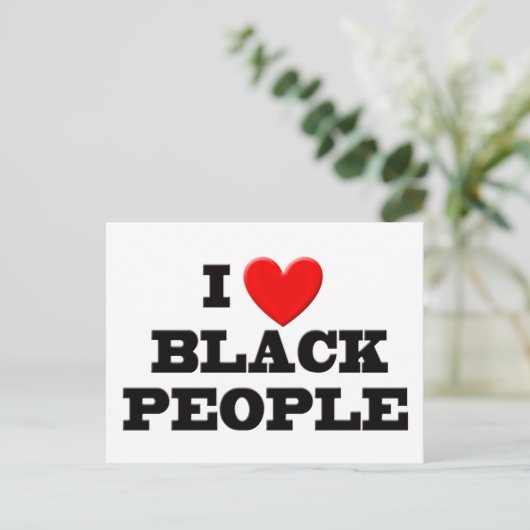 Ik hou van zwarte mensen briefkaart (Staand voorkant)
