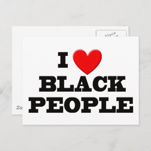 Ik hou van zwarte mensen briefkaart (Voorkant / Achterkant)