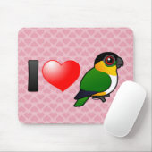 Ik hou van zwarte papegaaien muismat (Met muis)