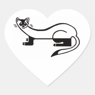 Ik hou van Zwarte Voeten FRETTEN - USA - Wildlife Hart Sticker