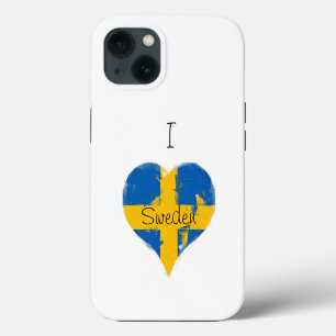 Ik hou van Zweden geschilderde Zweedse vlag iPhone 13 Hoesje