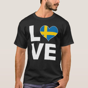 Ik hou van Zweden hartvlag Zweden T-shirt