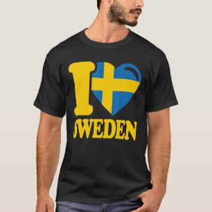 Ik hou van Zweden Homeland Zweedse vlag Zweden T-shirt