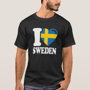 Ik hou van Zweden Homeland Zweedse vlag Zweden T-shirt