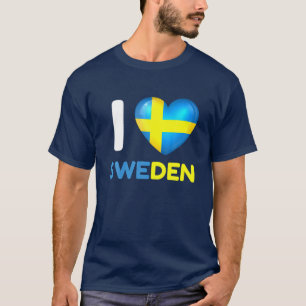 Ik hou van Zweden Ik hoor Zweedse familie reizen T-shirt