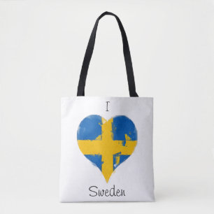 Ik hou van Zweden met een verstoorde hartvlag Tote Bag