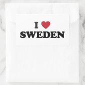 Ik hou van Zweden Rechthoekige Sticker (Tas)