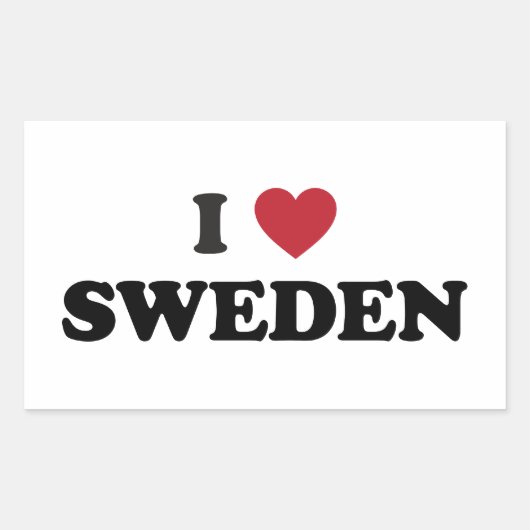 Ik hou van Zweden Rechthoekige Sticker (Voorkant)